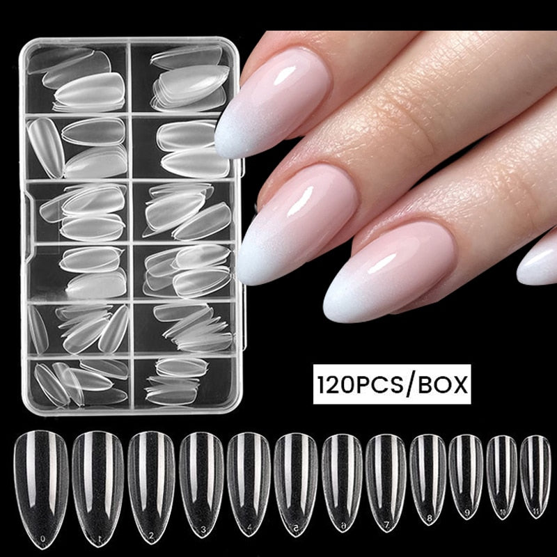 Nail Art Press on False Nails Fake Nails Coffin Gel Nails Extension System Full Cover Short Nail Gel Tips Art Accessories Tool