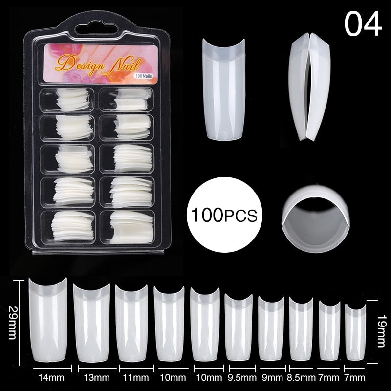 Nail Art Press on False Nails Fake Nails Coffin Gel Nails Extension System Full Cover Short Nail Gel Tips Art Accessories Tool