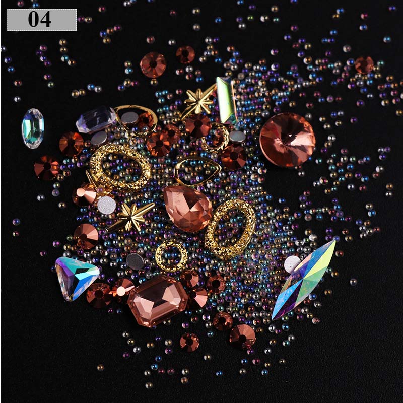 3D Nail Rhinestones Rose Jewelry Diverse DIY Gems Charming Mix Crystal Nail Art Decorations Gel Glitter Charms Nail Accessories