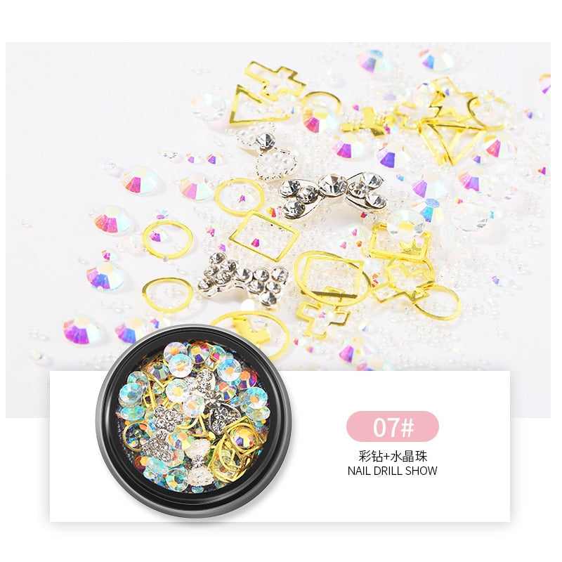 3D Nail Rhinestones Rose Jewelry Diverse DIY Gems Charming Mix Crystal Nail Art Decorations Gel Glitter Charms Nail Accessories