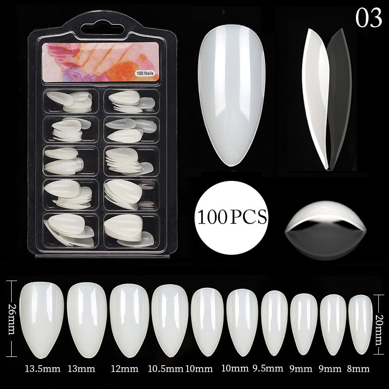 Nail Art Press on False Nails Fake Nails Coffin Gel Nails Extension System Full Cover Short Nail Gel Tips Art Accessories Tool