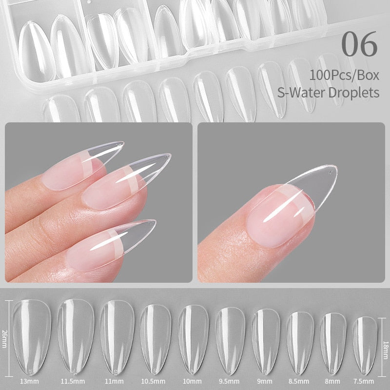 Nail Art Press on False Nails Fake Nails Coffin Gel Nails Extension System Full Cover Short Nail Gel Tips Art Accessories Tool