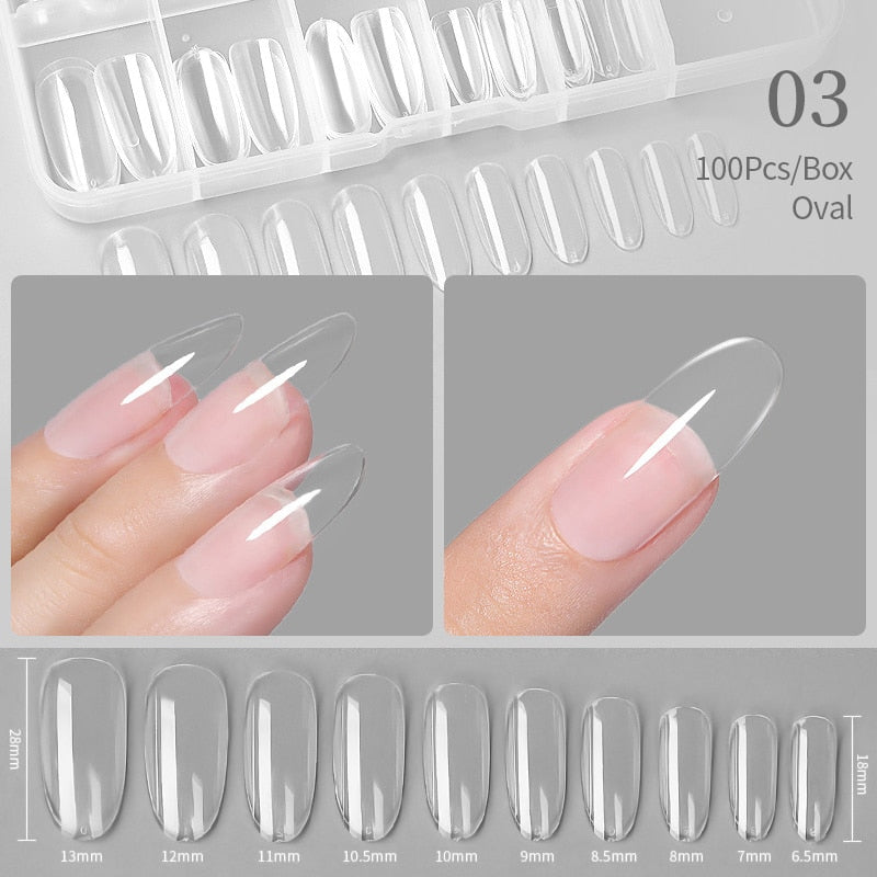 Nail Art Press on False Nails Fake Nails Coffin Gel Nails Extension System Full Cover Short Nail Gel Tips Art Accessories Tool