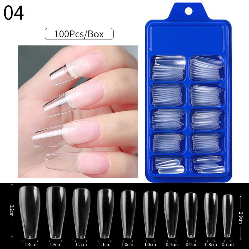 Nail Art Press on False Nails Fake Nails Coffin Gel Nails Extension System Full Cover Short Nail Gel Tips Art Accessories Tool