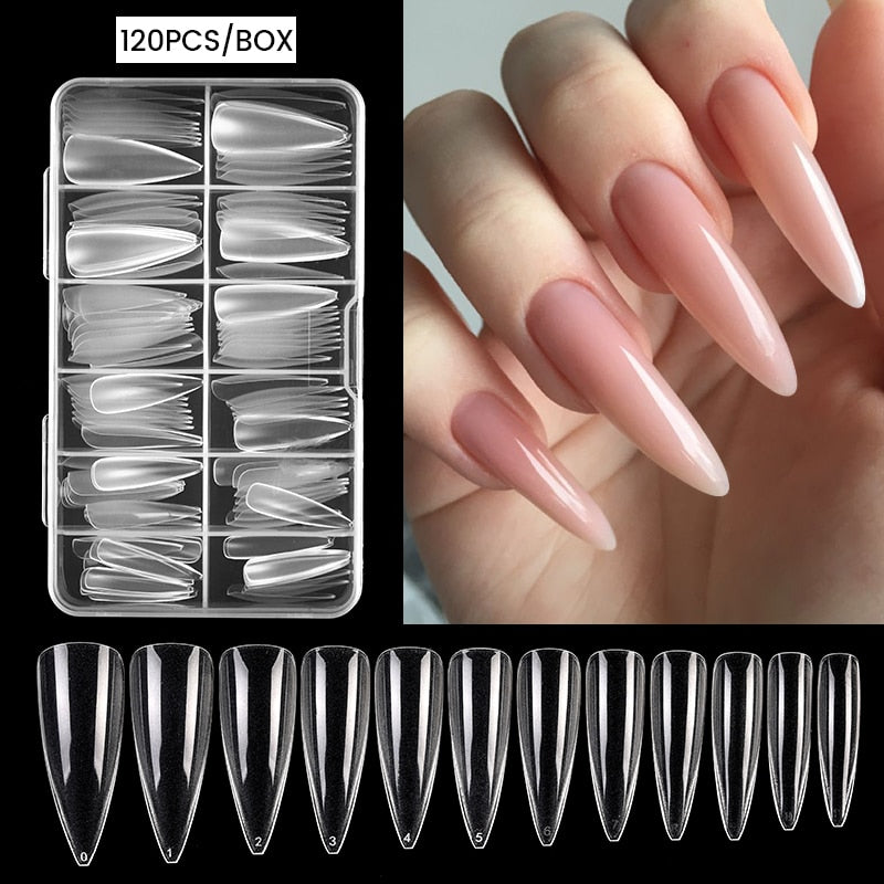 Nail Art Press on False Nails Fake Nails Coffin Gel Nails Extension System Full Cover Short Nail Gel Tips Art Accessories Tool