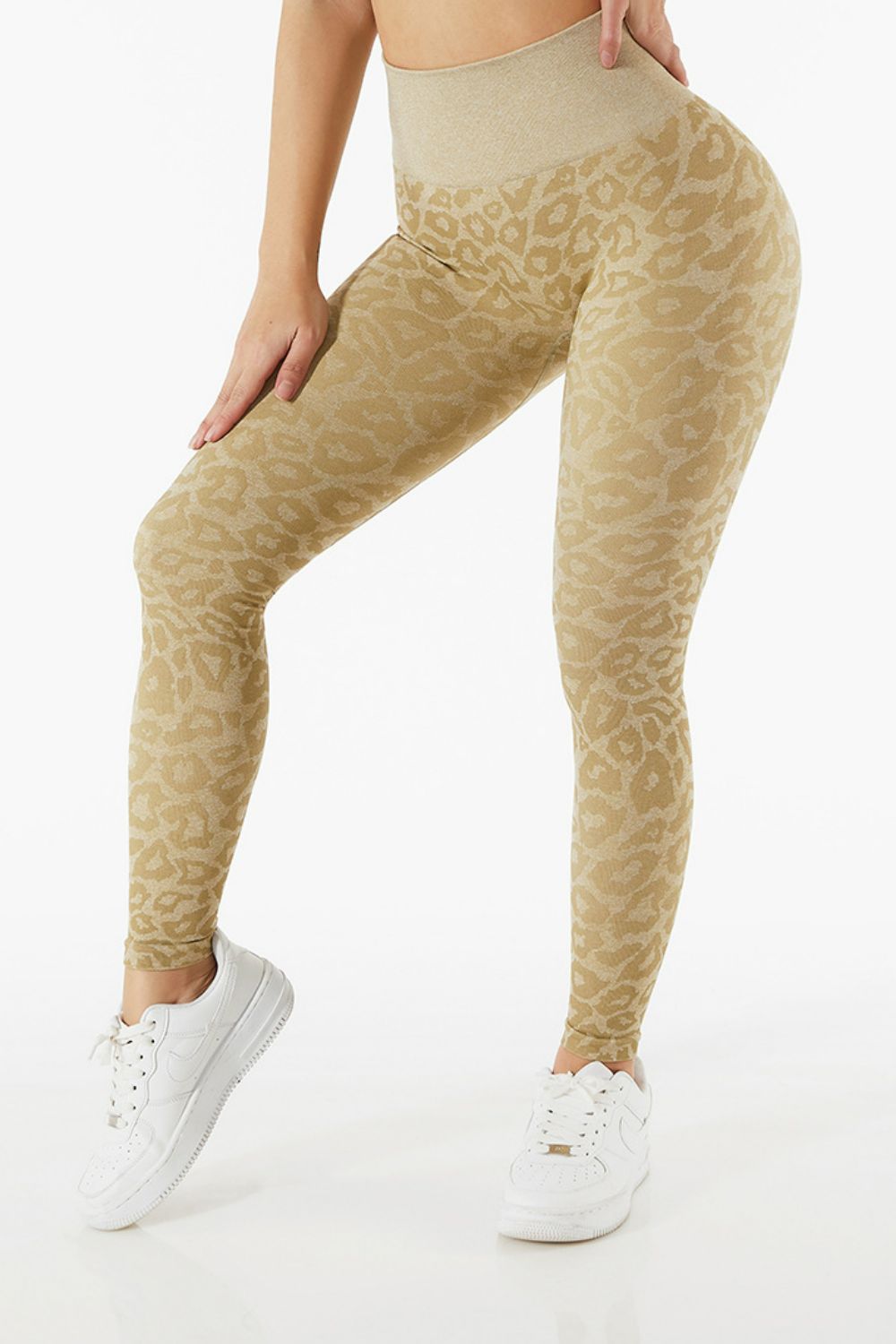 Animal Print Elastic Waistband Leggings