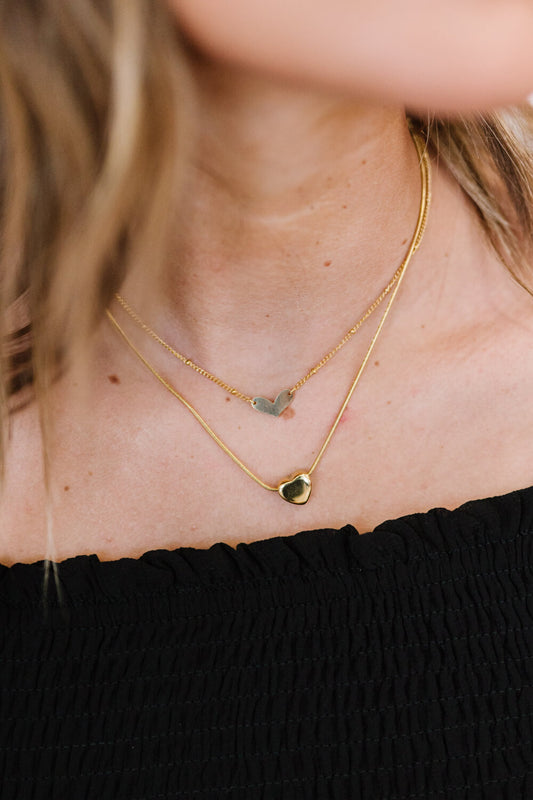 Heart-Stopper Double-Layered Heart Pendant Necklace
