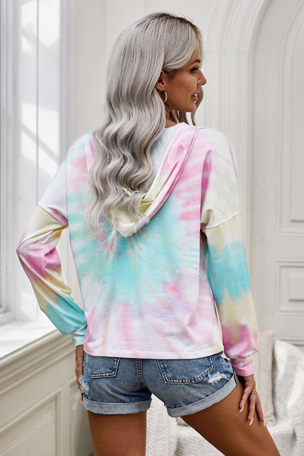 Tie-Dye Dropped Shoulder Hoodie