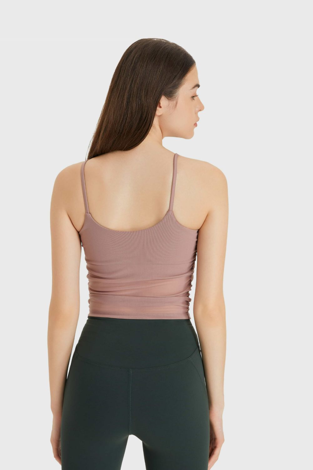 Ruched V-Neck Cropped Sports Cami