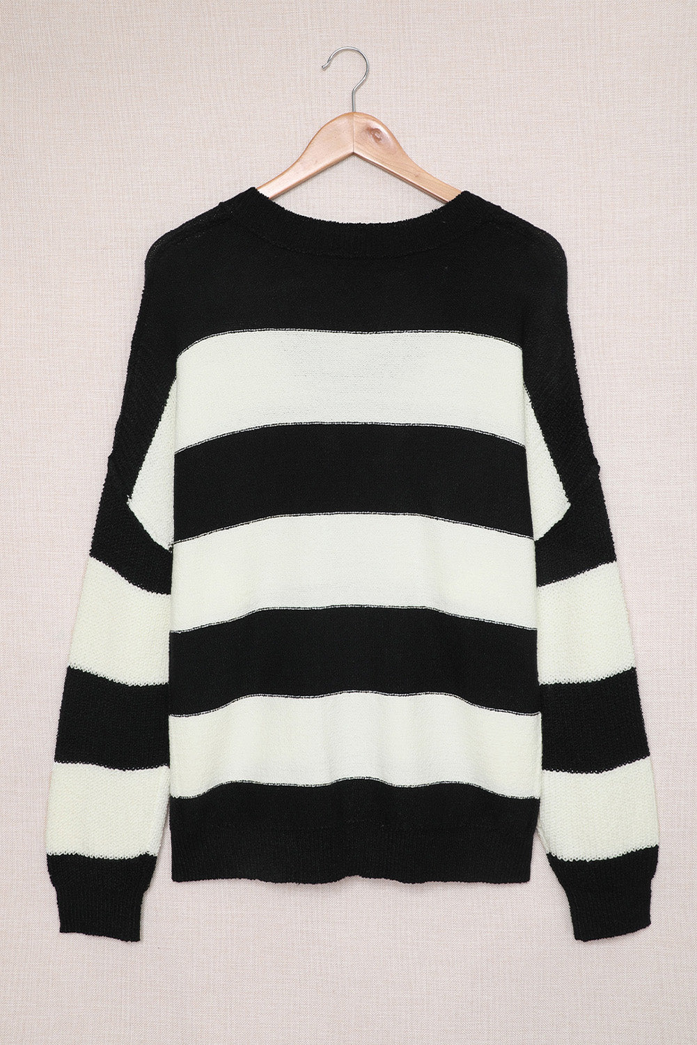 Plus Size Striped V-Neck Sweater
