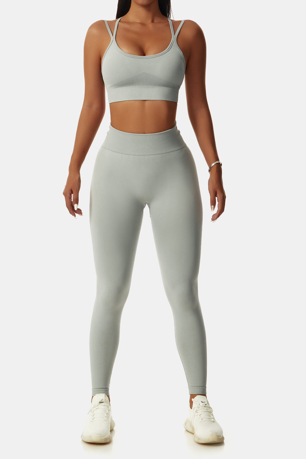 Double-Strap Sports Bra and Leggings Set
