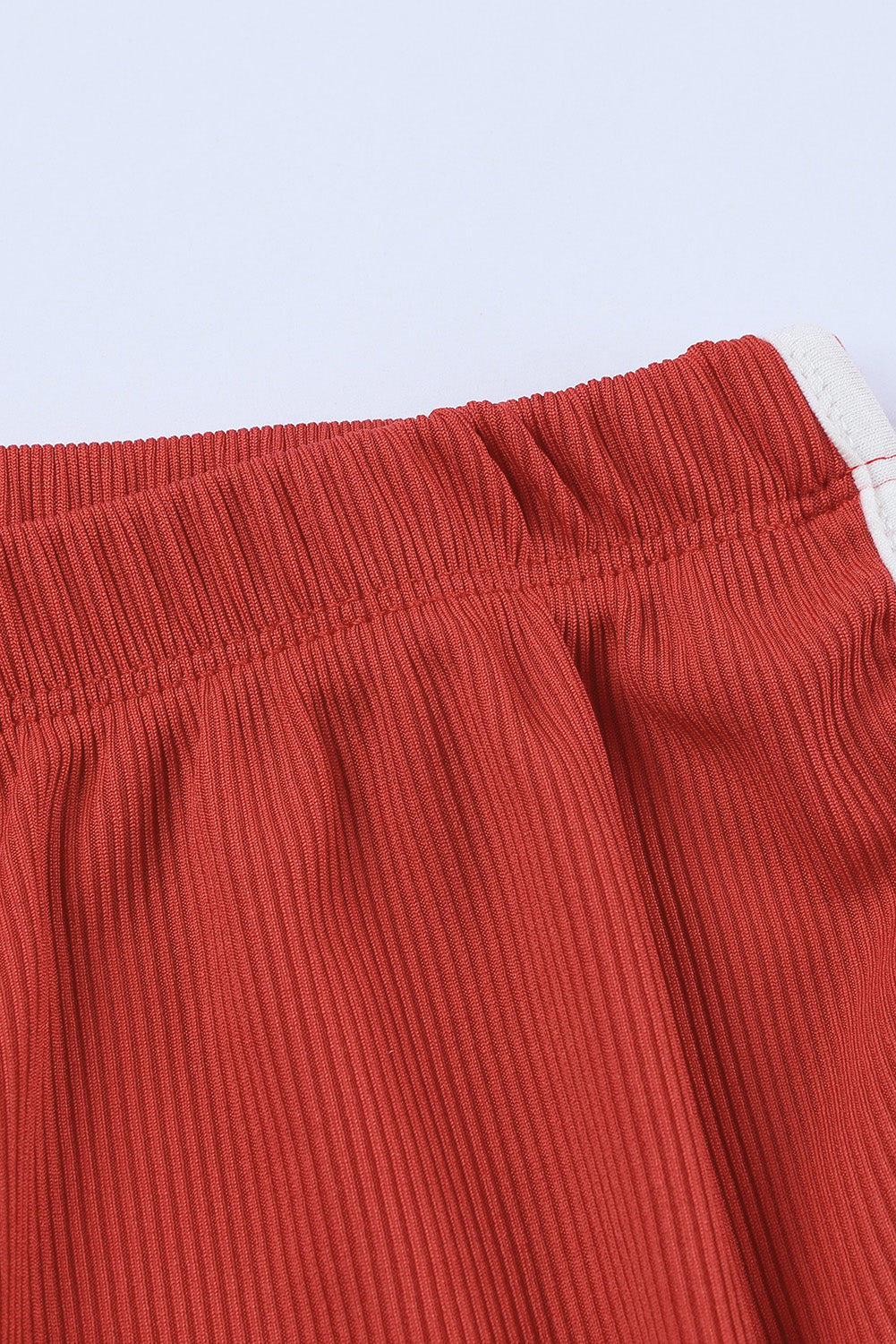 Contrast Buttoned Cropped Tank and Shorts Lounge Set