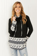 Heimish Sleigh Ride Full Size Waffle Knit Christmas Top