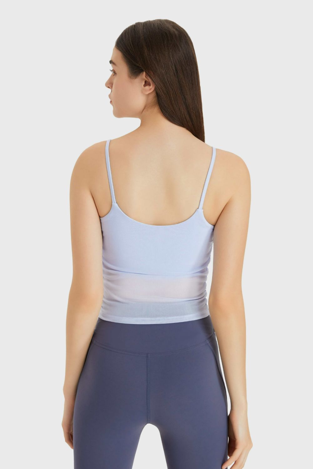 Ruched V-Neck Cropped Sports Cami