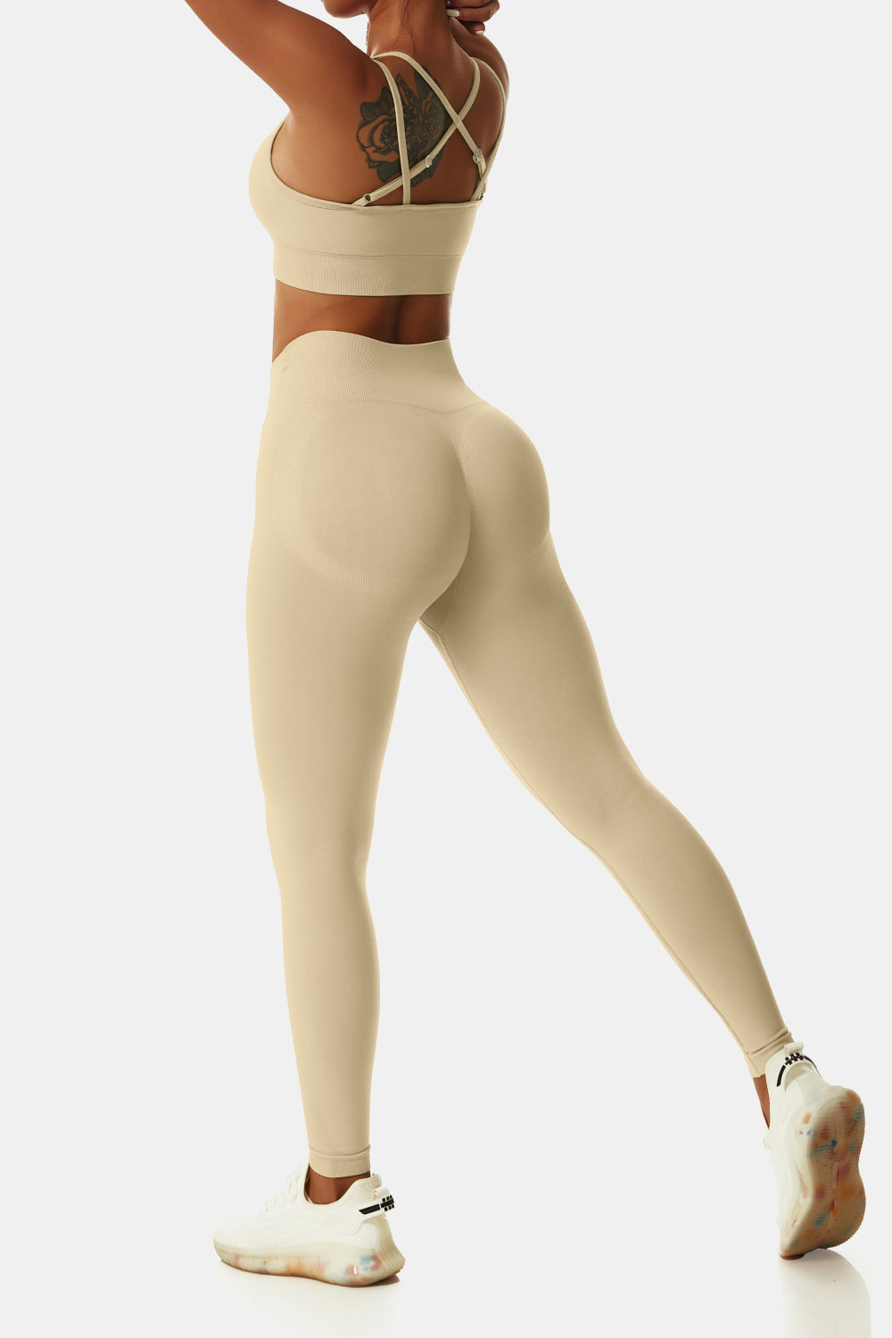 Double-Strap Sports Bra and Leggings Set