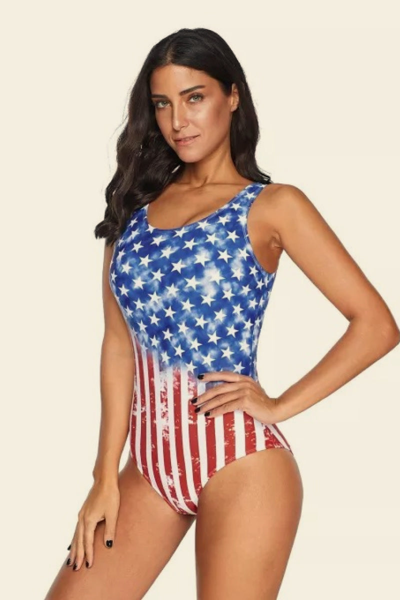 Gradient Criss Cross Back Swimsuit