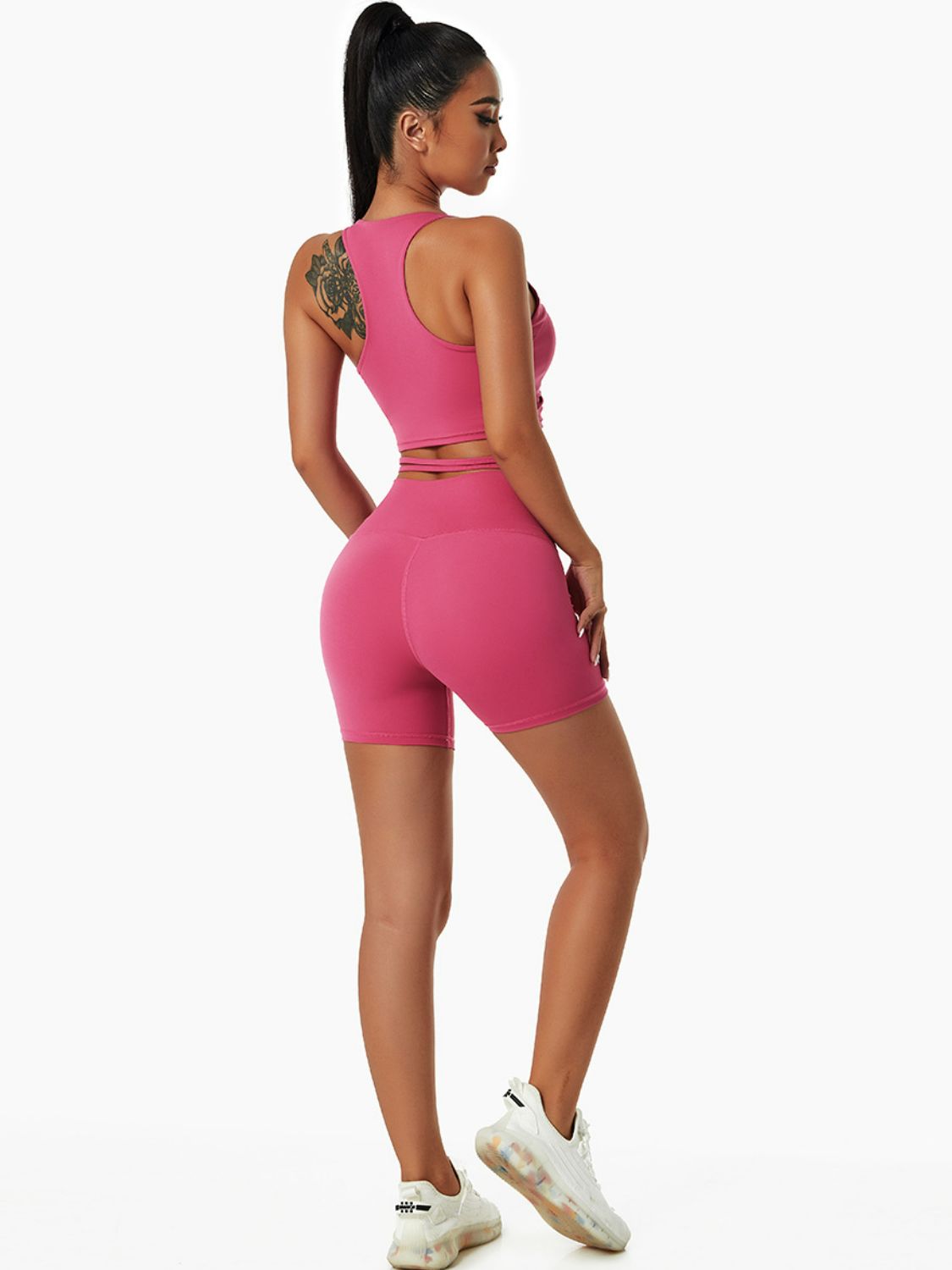 Drawstring Ruched Biker Shorts (Bottoms Only)
