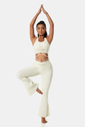 Drawstring Detail Sports Bra and Flare Yoga Pants Set