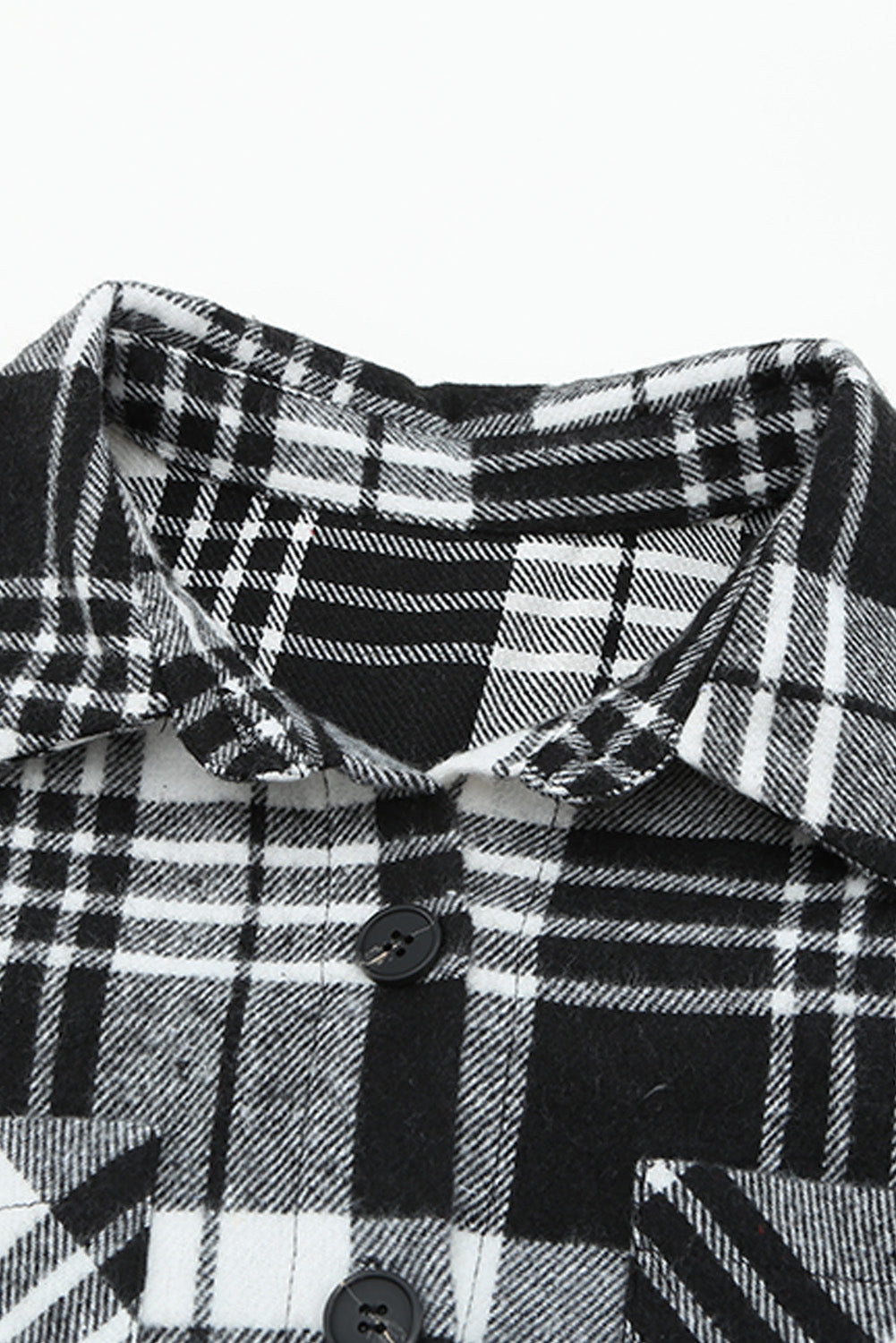 Plaid Curved Hem Longline Shacket