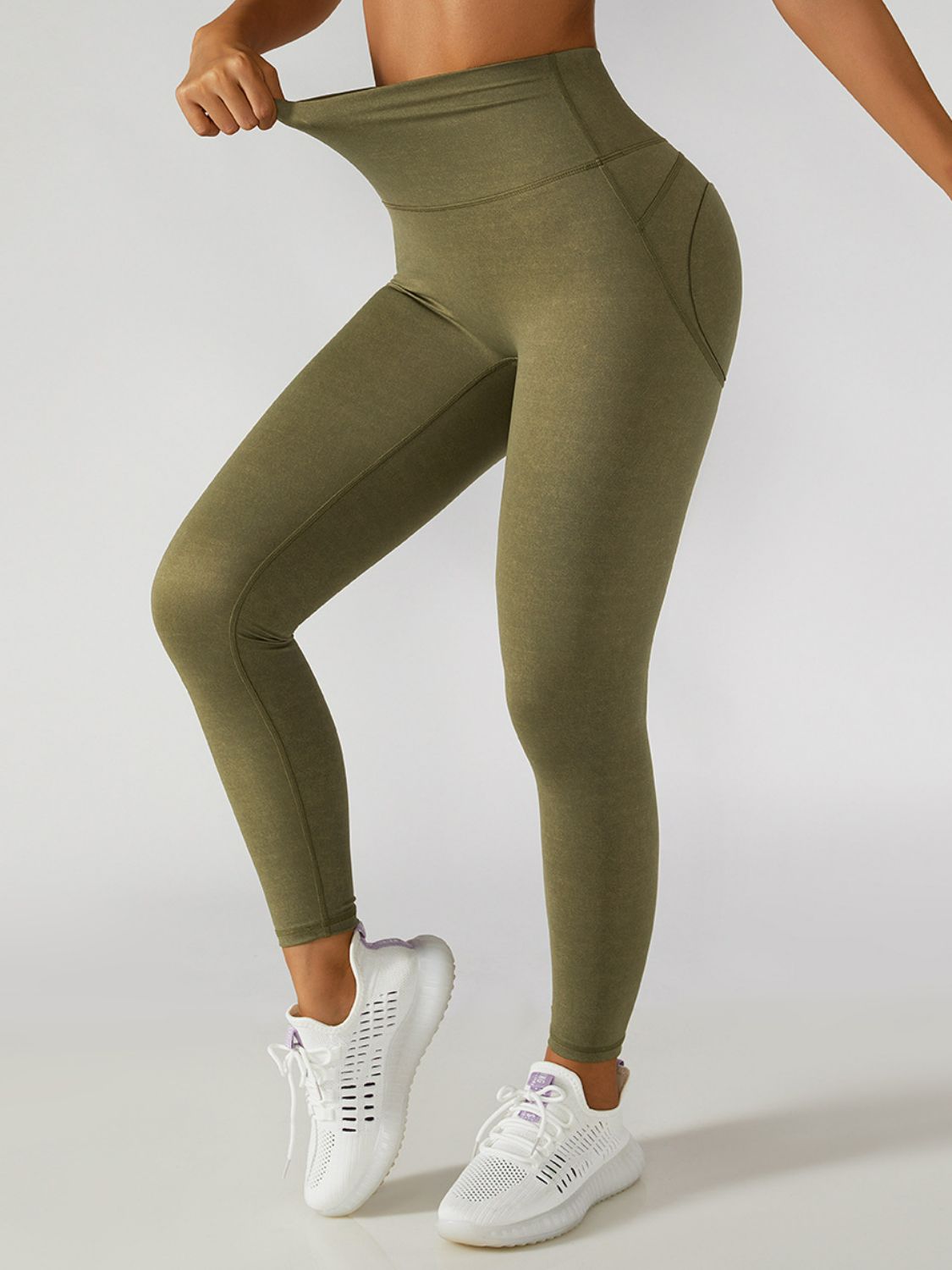 Elastic Waistband Cropped Sports Leggings
