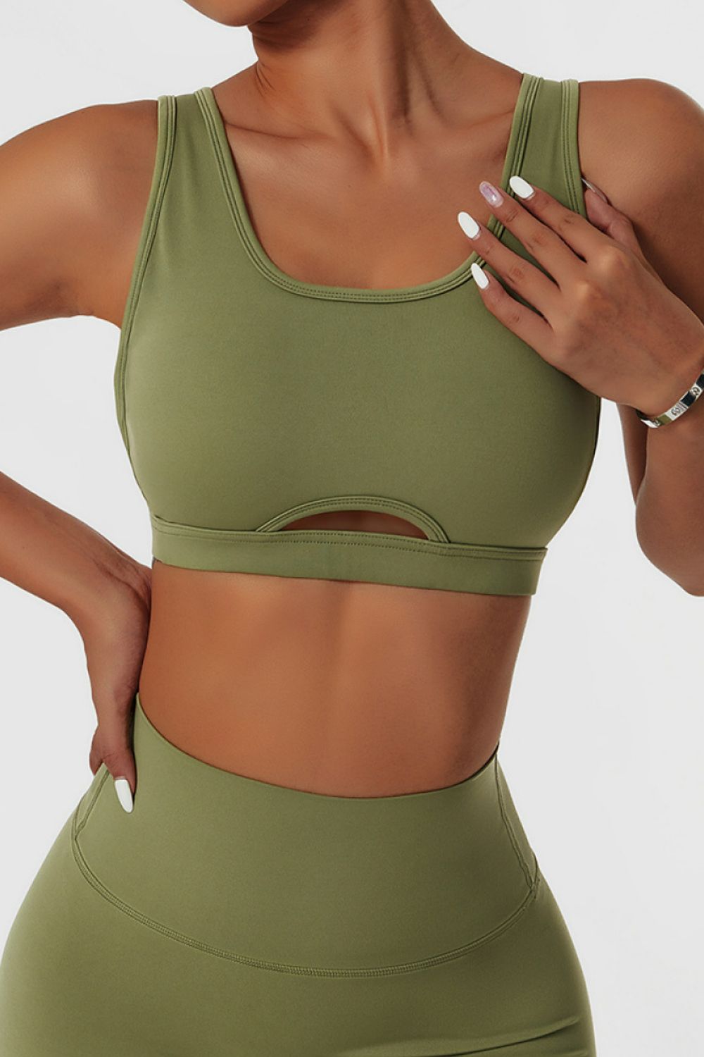 Cutout Open Back Sports Bra