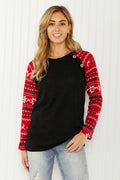 Heimish Winter Wonderland Full Size Christmas Baseball Sleeve Top