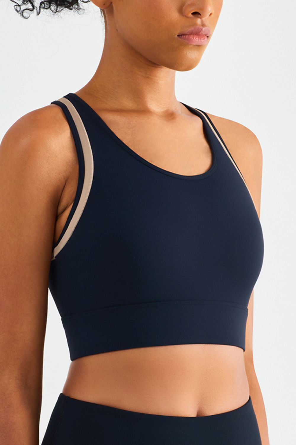 Contrast Detail Racerback Sports Bra