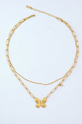 Fly Fly Away Double-Layered Butterfly Necklace