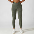 Animal Print Crossover Waist Yoga Leggings
