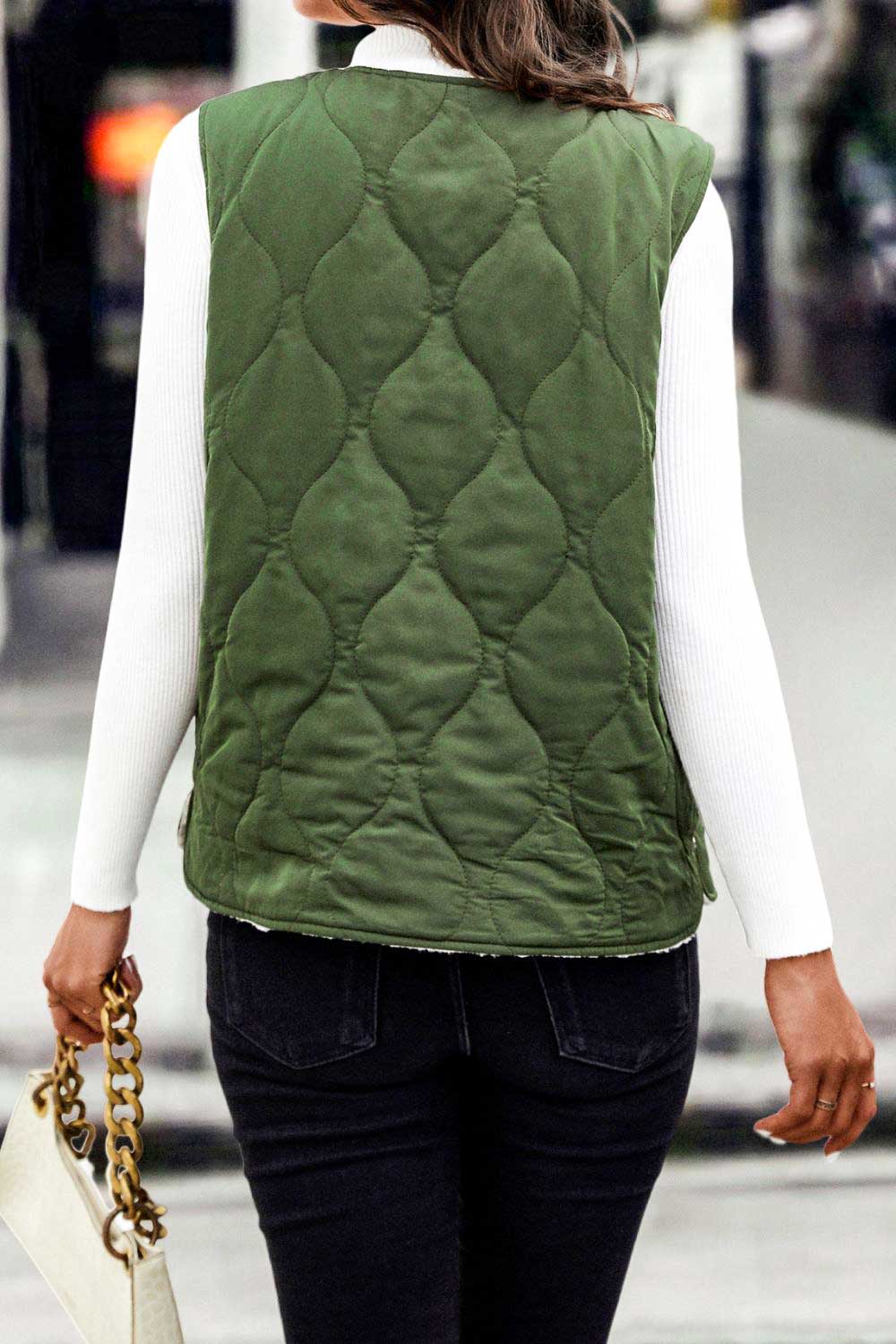 Zip-Up V-Neck Vest