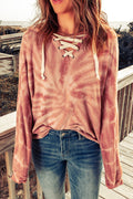 Tie-Dye Lace-Up Hoodie
