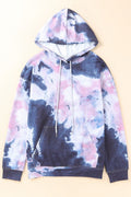 Tie-Dye Drawstring Detail Hoodie with Kangaroo Pocket