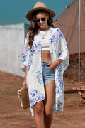 Floral Print Chiffon Kimono